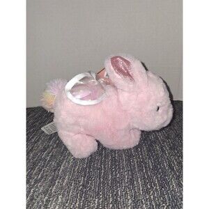 FAO Schwarz Pink Fairy Bunny Rabbit Plush Plushie Easter Gift Iridescent Wings